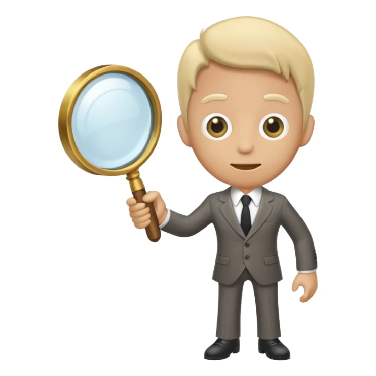 Magnifying glass that has limbs and a suit on(should look like the character Rodger from Dandy’s World) sticker