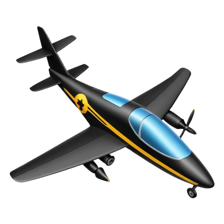 Emoji of a black rc plane sticker