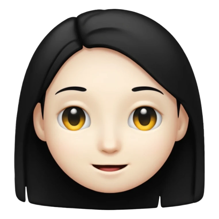 Emoji with black hair covering an eye sticker