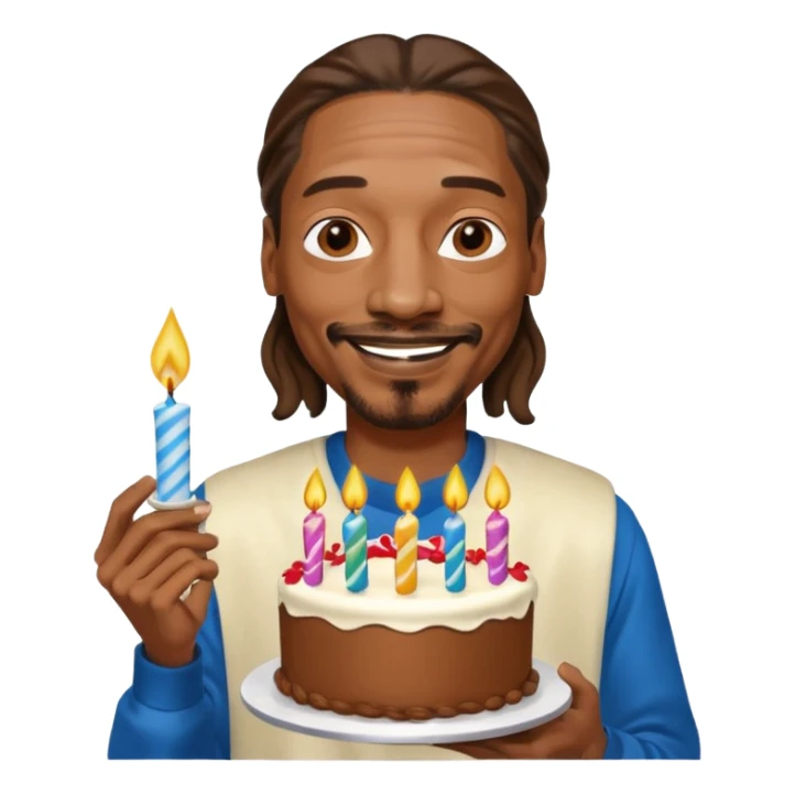 snopp dogg holding birthday cake sticker