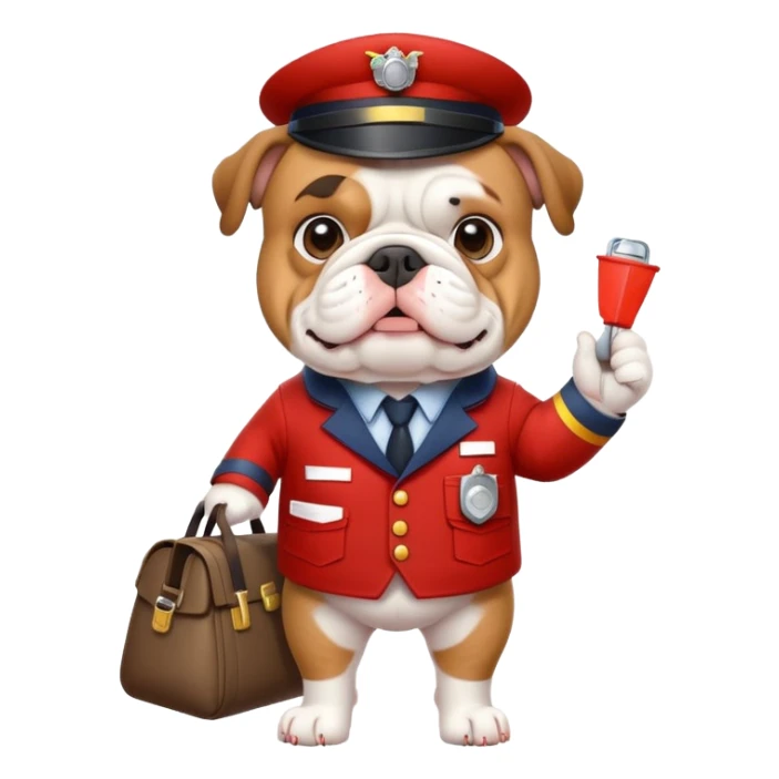 English bulldog dressed as a postman sticker