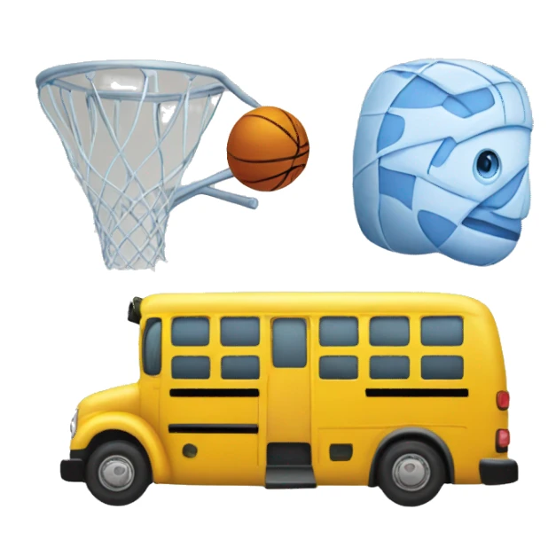 yellow bus and basketball bus sticker