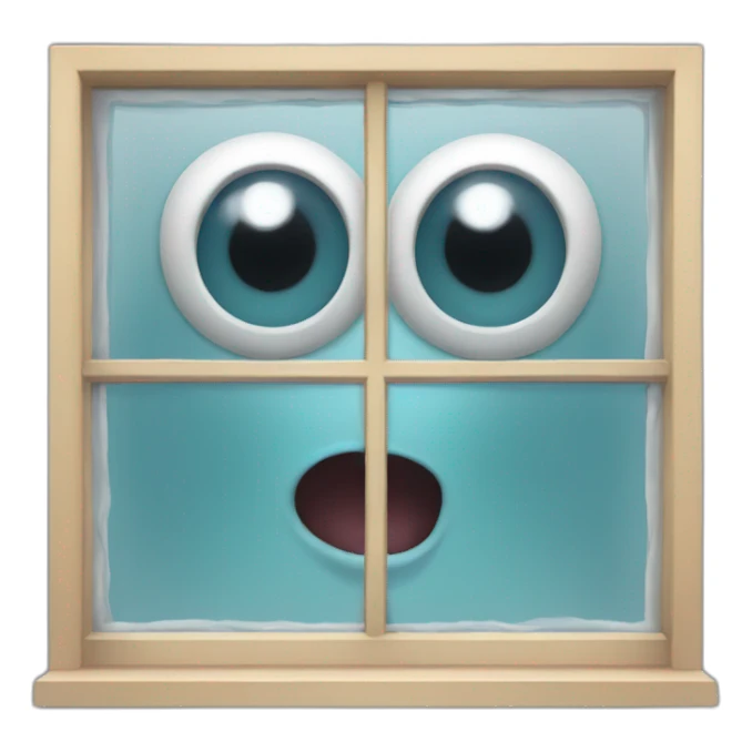 window glass with eyes and mouth and arms and legs sticker