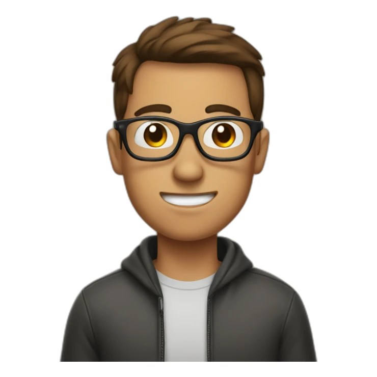 brown-short-haired man wearing glasses, struggling to fit a key into a door-lock sticker