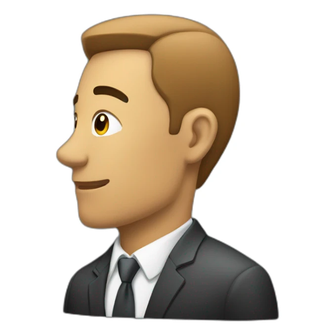 man in suit looking to the right (side view) sticker