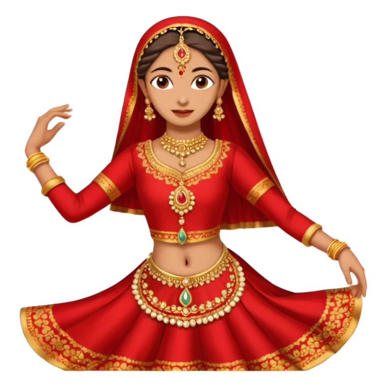 Ghunghroo kathak red and gold small  sticker
