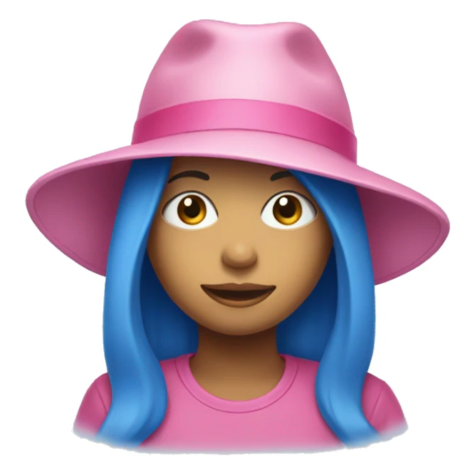 Pink hat on a blue girl sticker