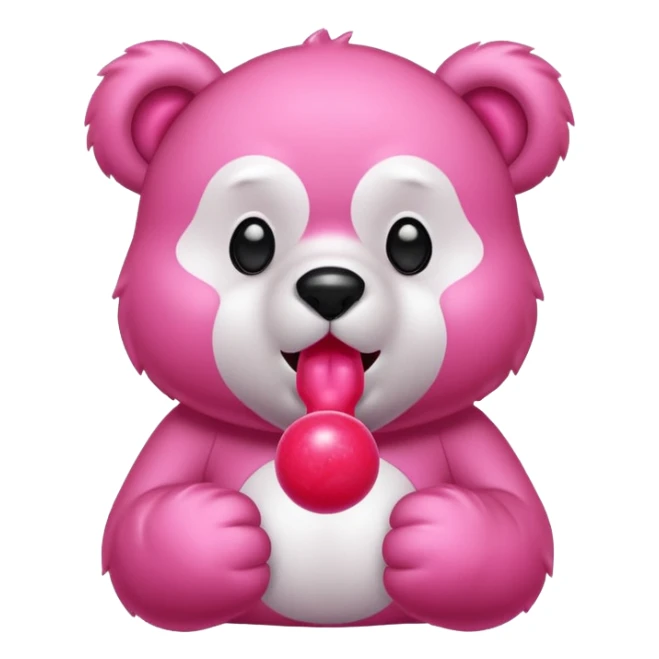 Gloomybear red bubblegum in mouth sticker