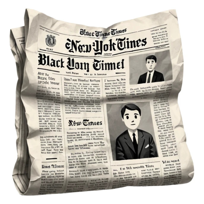 generate realistic detailed news paper NY sticker