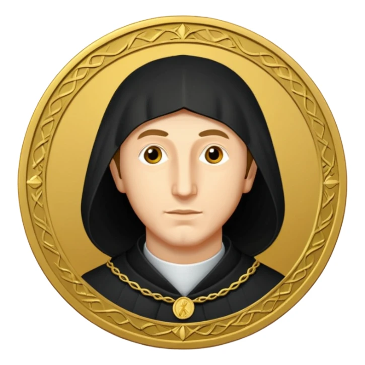 Create me a startup logo for an accounting startup inspired by Luca Pascioli the father of accounting sticker