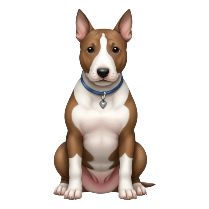 brindle english bull terrier sitting down sticker