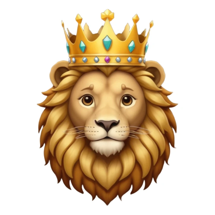 Lion wearing crown emoji sticker
