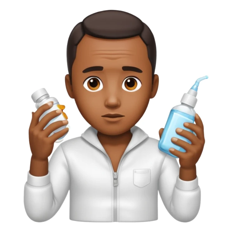 Make an emoji of Diddy with baby oil and white clothes sticker