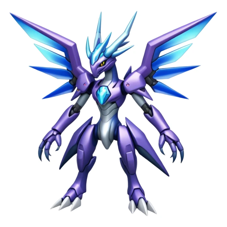  Cool Edgy Shiny Godly Ethereal Digimon-Genesect-Dialga-hybrid full body sticker