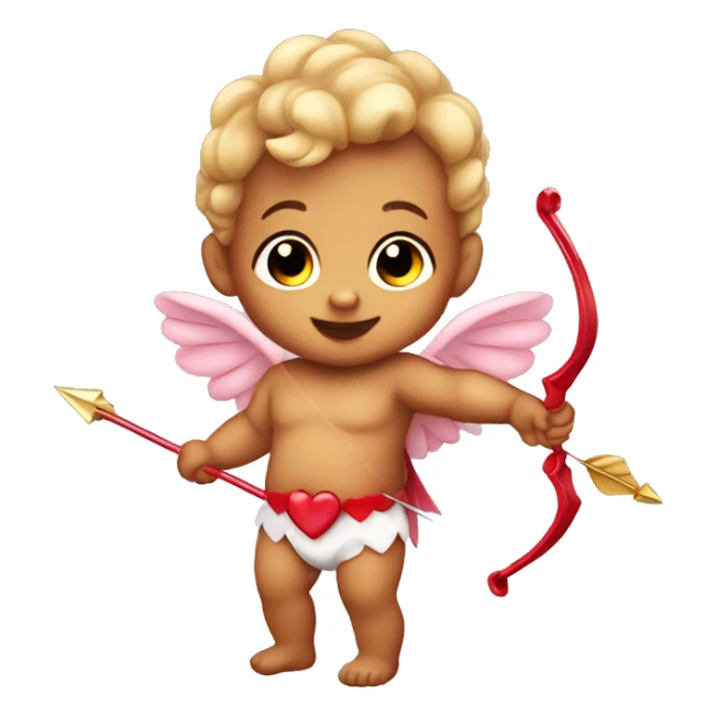 baby cupid with bow and heart arrow sticker