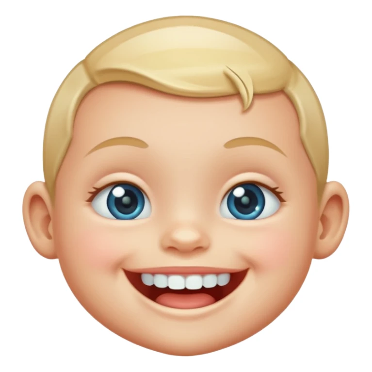 a smiling baby with teeth made of diamonds sticker