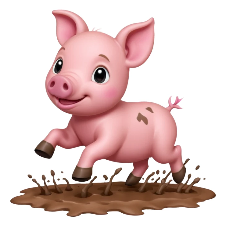 Baby Running Piglet – small pig dashing with tiny hooves lifted sticker