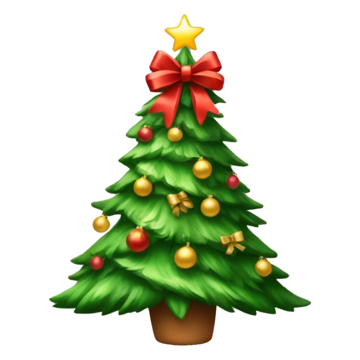 a beautiful Christmas Tree with a bow in peak  sticker