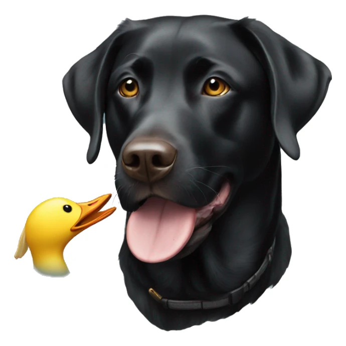 Black Labrador with duck in its mouth sticker