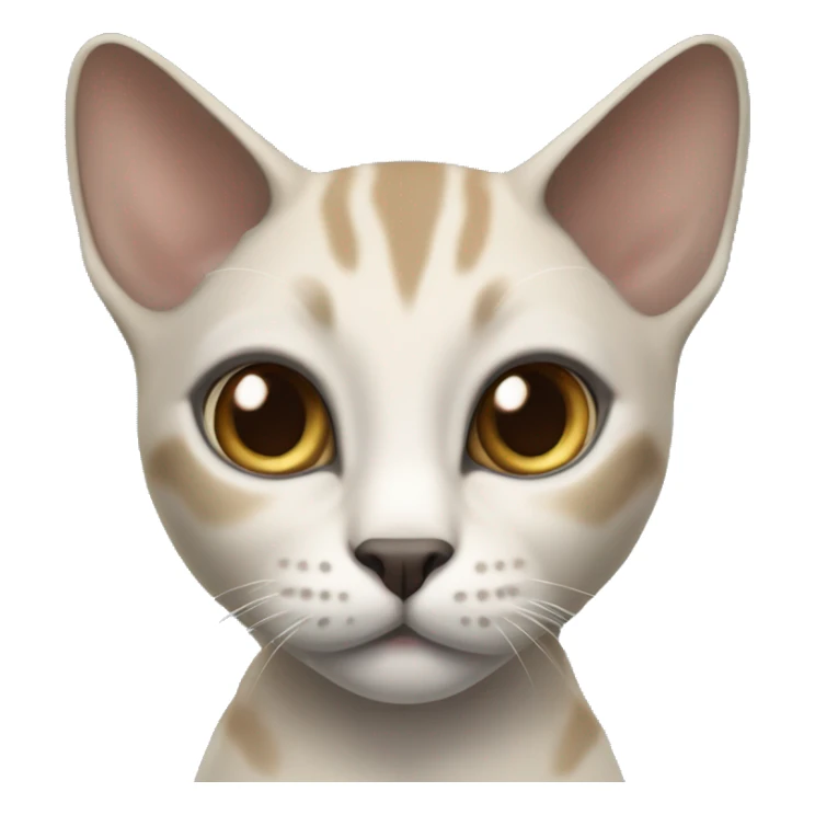 Thai breed realistic adult cat with a light cream -brown body, dark gray face, ears, and paws. Short fur, sharp ears, striking light blue eyes  sticker