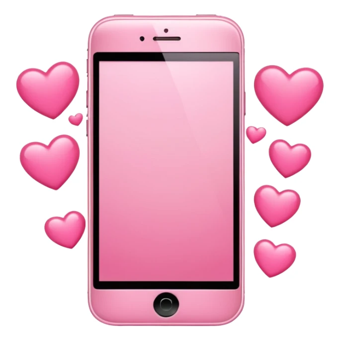 A cartoon pink iPhone with notification bubbles popping up nonstop, all with your name and hearts.  sticker