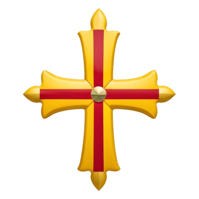 Drapeau de la Région Administrative Occitanie comme celui du conseil régional avec marqué « La Région Occitanie », sous forme de croix occitane jaune avec fond rouge sticker