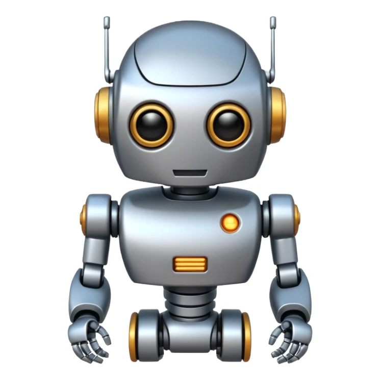 cool and modern robot to represent an AI agent, se possibile qualità più elevata e con sfondo bianco sticker