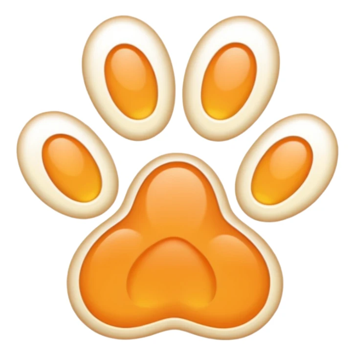 a very light pale pastel yellowy orange pawprint sticker