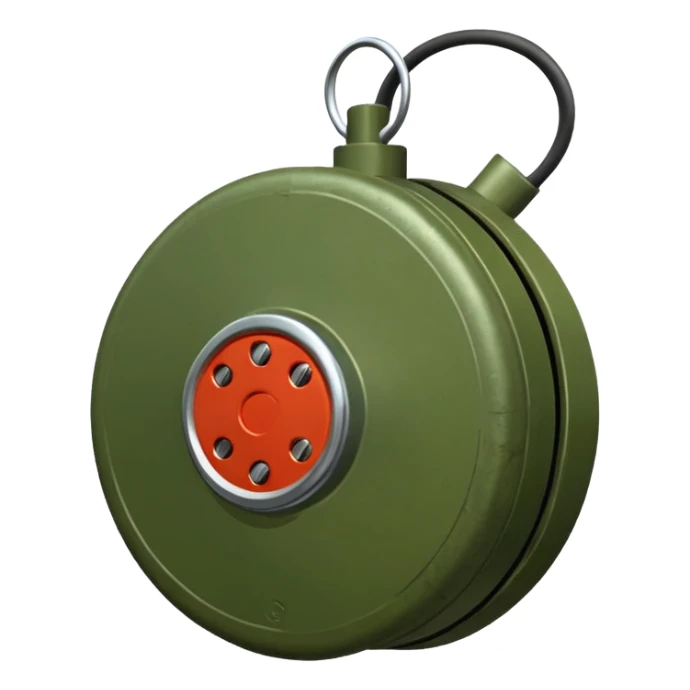 military green flat realistic anti-personnel mine sticker