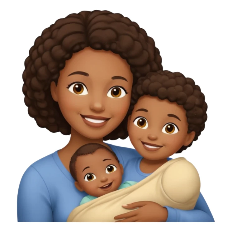 a black mother and her baby sticker
