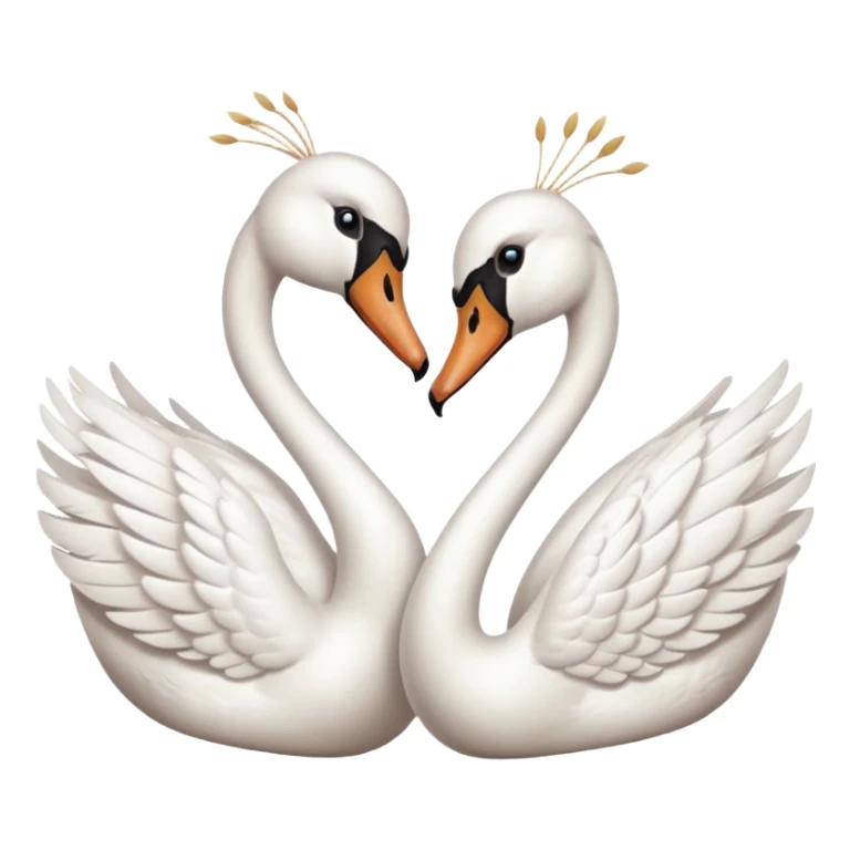Real Two swan kissing emoji sticker