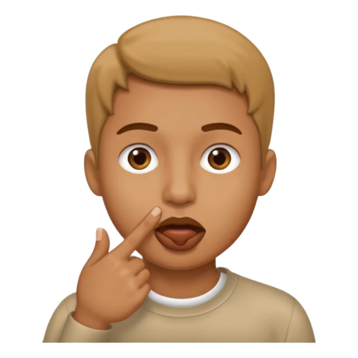 Face finger in it mouth sticker