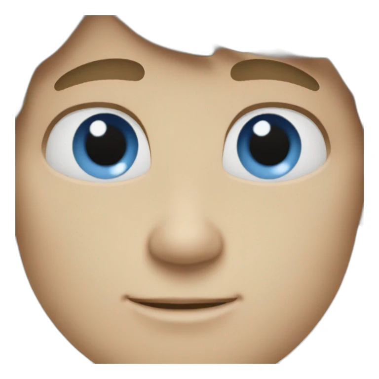 Blind hair eyes boy blue eyes sticker