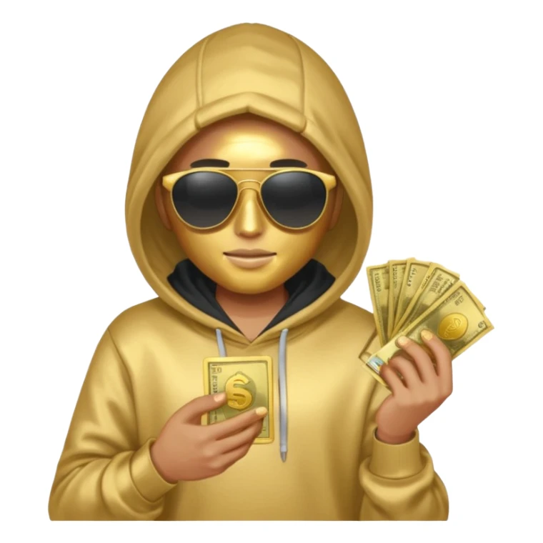 hoodie, sunglasses, money ALL GOLD sticker