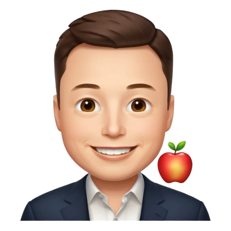 Elon Musk smiling apple style emoji sticker