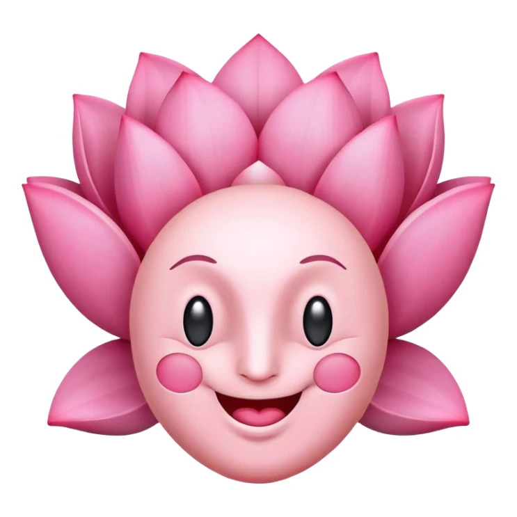 brain with happy face and lotus flower, representing mental harmony sticker