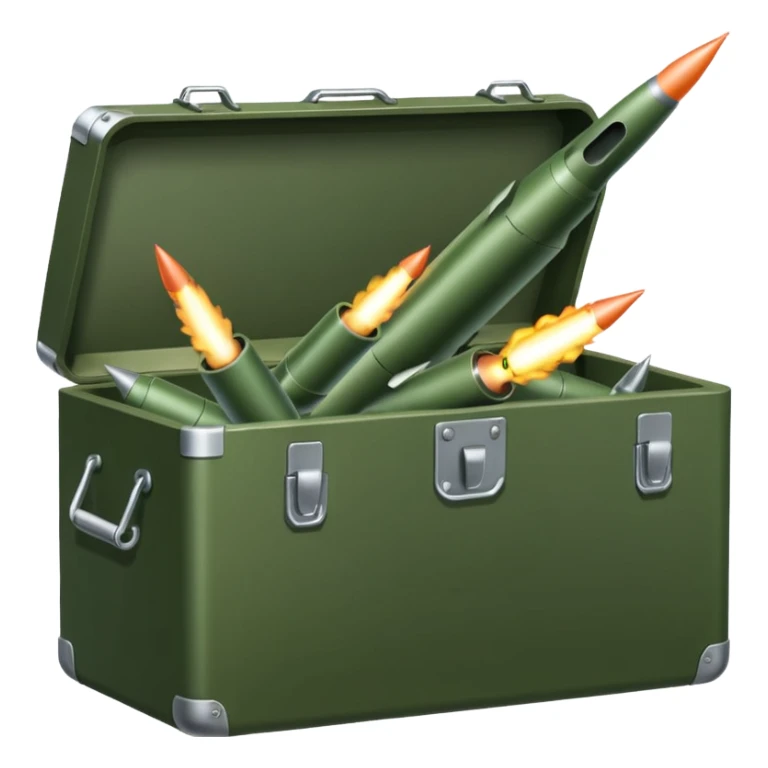 A military box filled with combat missiles sticker