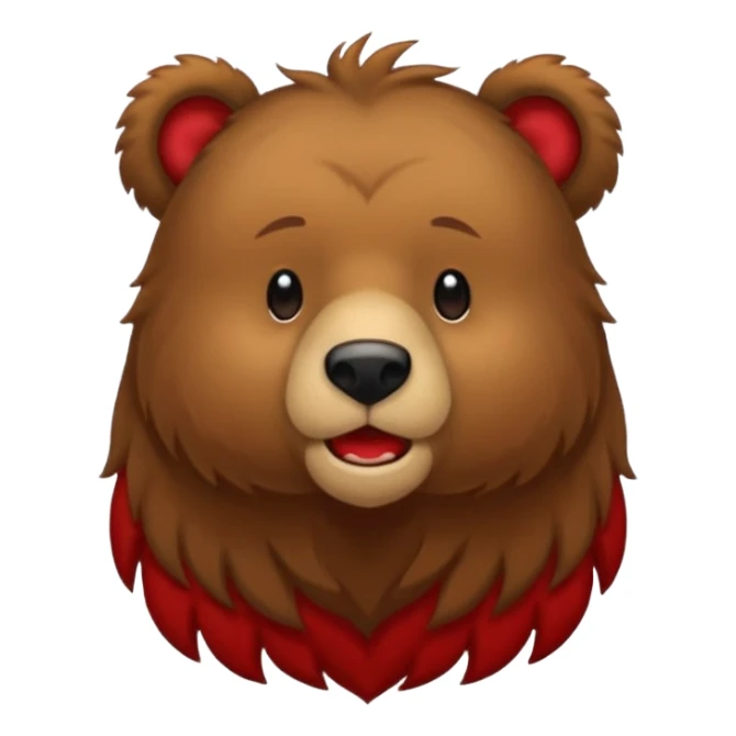 Urso pardo com cabelo vermelho mostrando a língua  sticker