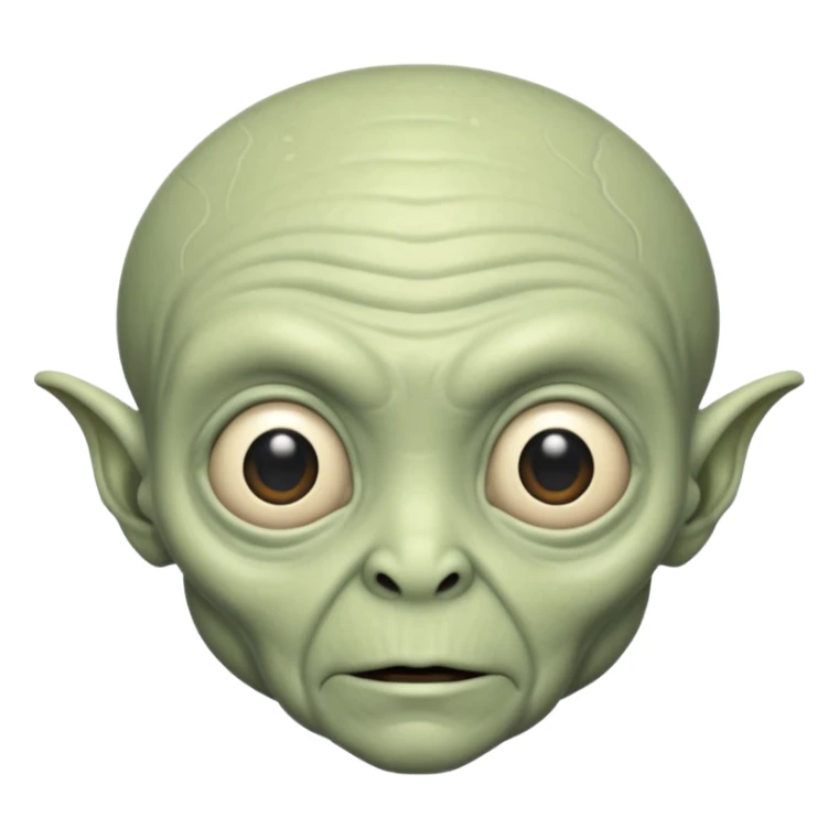 an old aliens with a little hair, white skin sticker