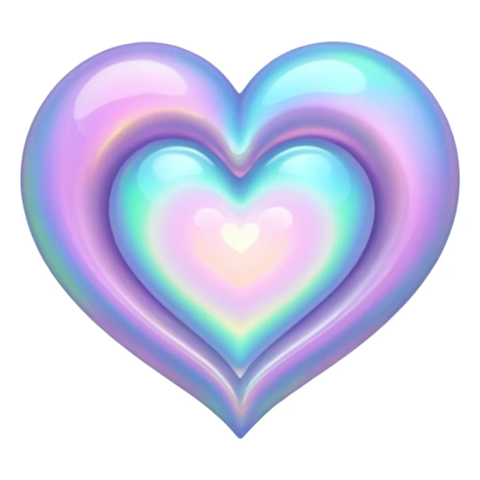 heart with a swirling opal effect sticker