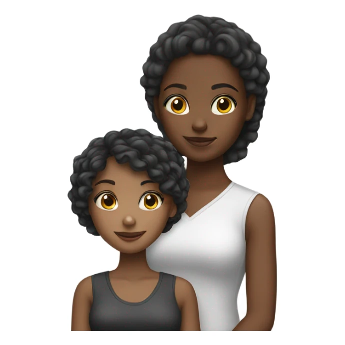 1 balck girl cute and 2 whit girl sticker