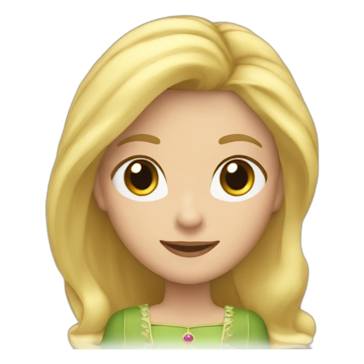 rapuncel princesa rubia con pelo súper largo y liso sticker