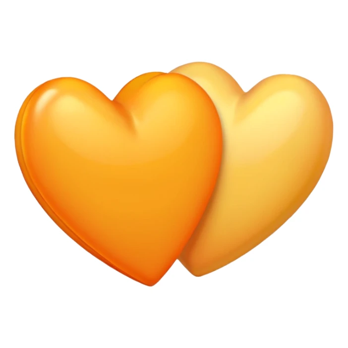 two hearts orange and yellow pastel sticker