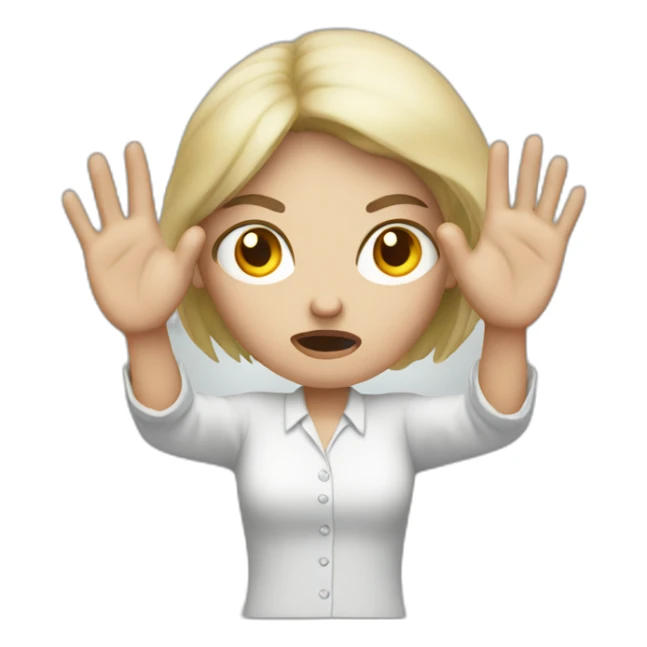 white angry woman who has 4 hands sticker