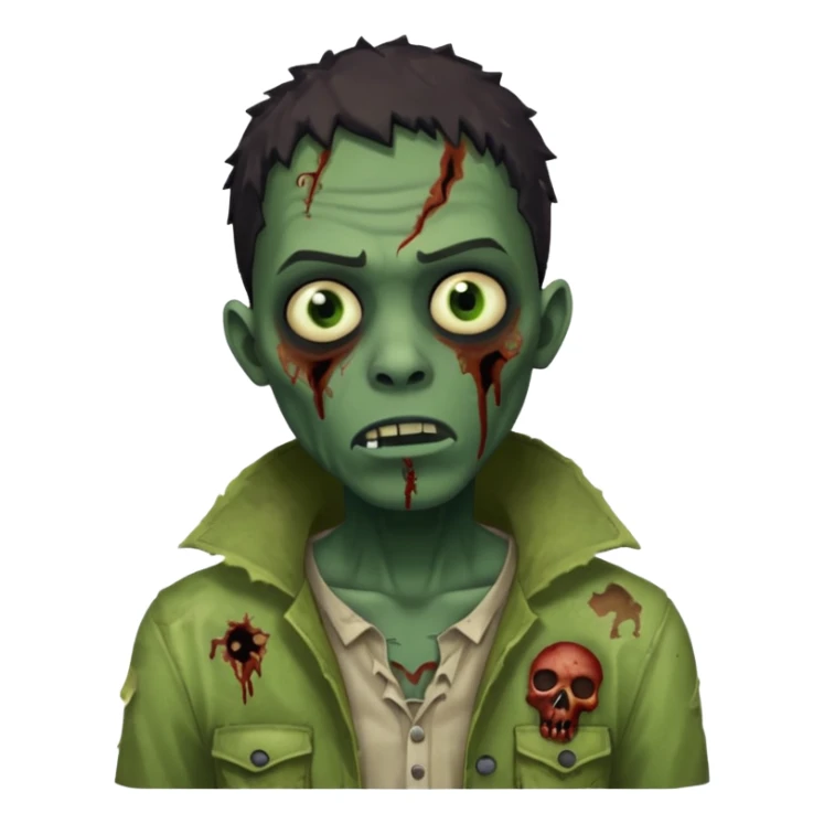black man as a zombie with greenish skin sticker