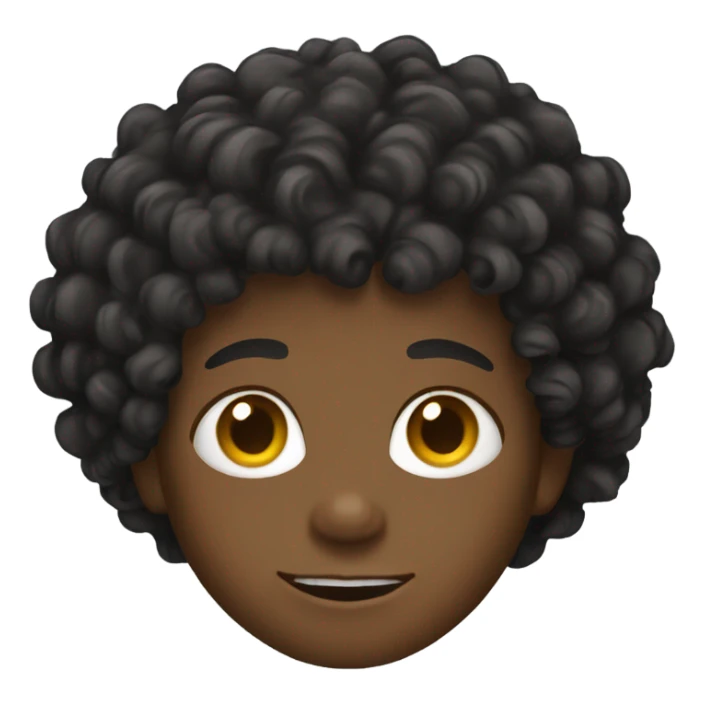 Black kid with curly hair sticker