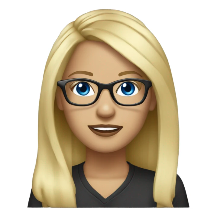 RealFemale dj blue eyes blonde hair wearing glasses  sticker