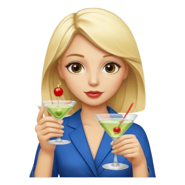 Blonde girl drinking a martini  sticker