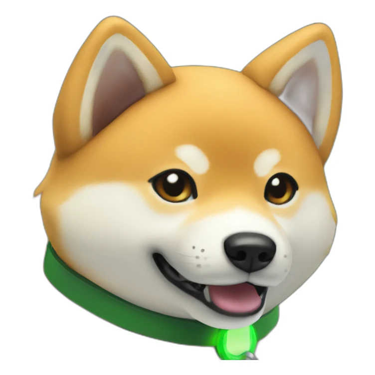 Shiba electric pokemon with a green collar sticker