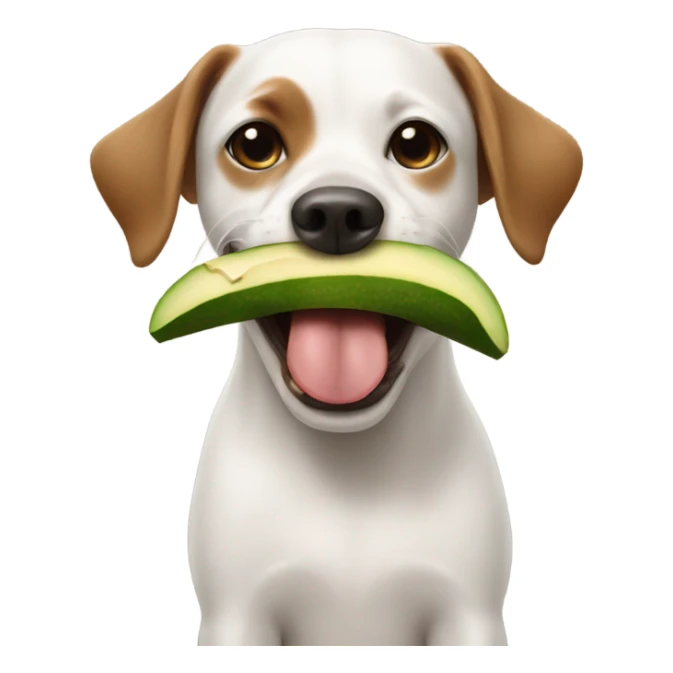 Dog with avocado in mouth  sticker